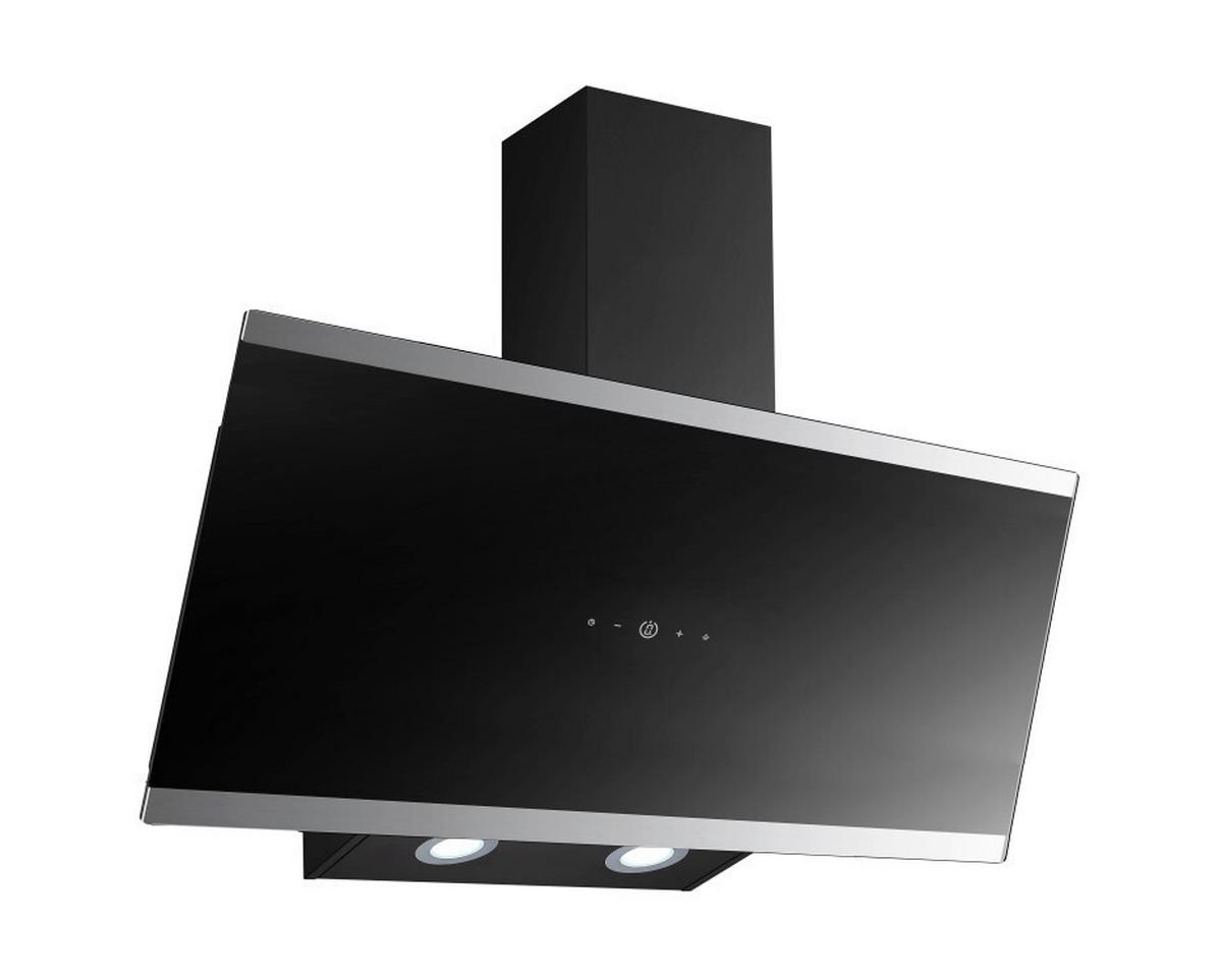 Dunstabzugshaube S33-90A+BTH Schwarz - Schwarz, Trend, Glas/Metall (90/114,4/38,2cm) - PKM