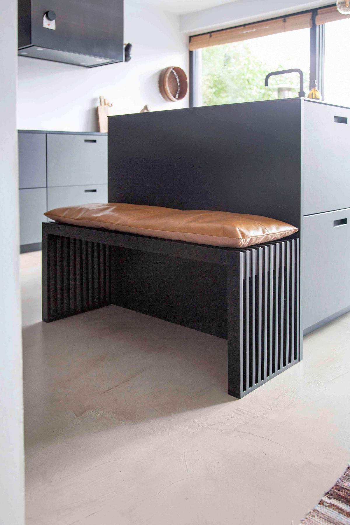 SITZBANK RIB - Schwarz, KONVENTIONELL, Holz (104/43/35cm) - MID.YOU