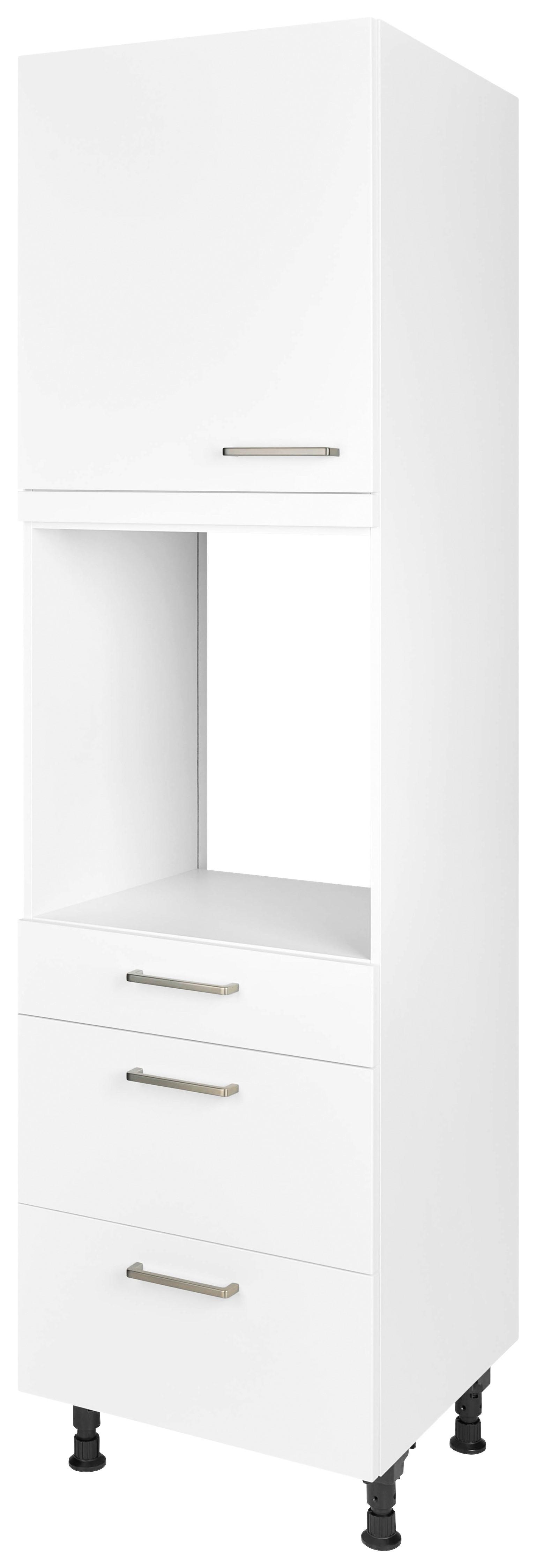 Geräteumbauschrank Touch Weiß - Edelstahlfarben/Weiß, MODERN, Holzwerkstoff/Metall (60/216,6/58cm) - Nobilia
