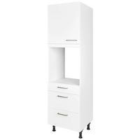Geräteumbauschrank Touch Weiß - Edelstahlfarben/Weiß, MODERN, Holzwerkstoff/Metall (60/216,6/58cm) - Nobilia