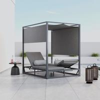 Sonneninsel Aviva Dunkelgrau Wetterfest - Grau, Modern, Textil/Metall (200/196/148cm) - Bessagi Garden