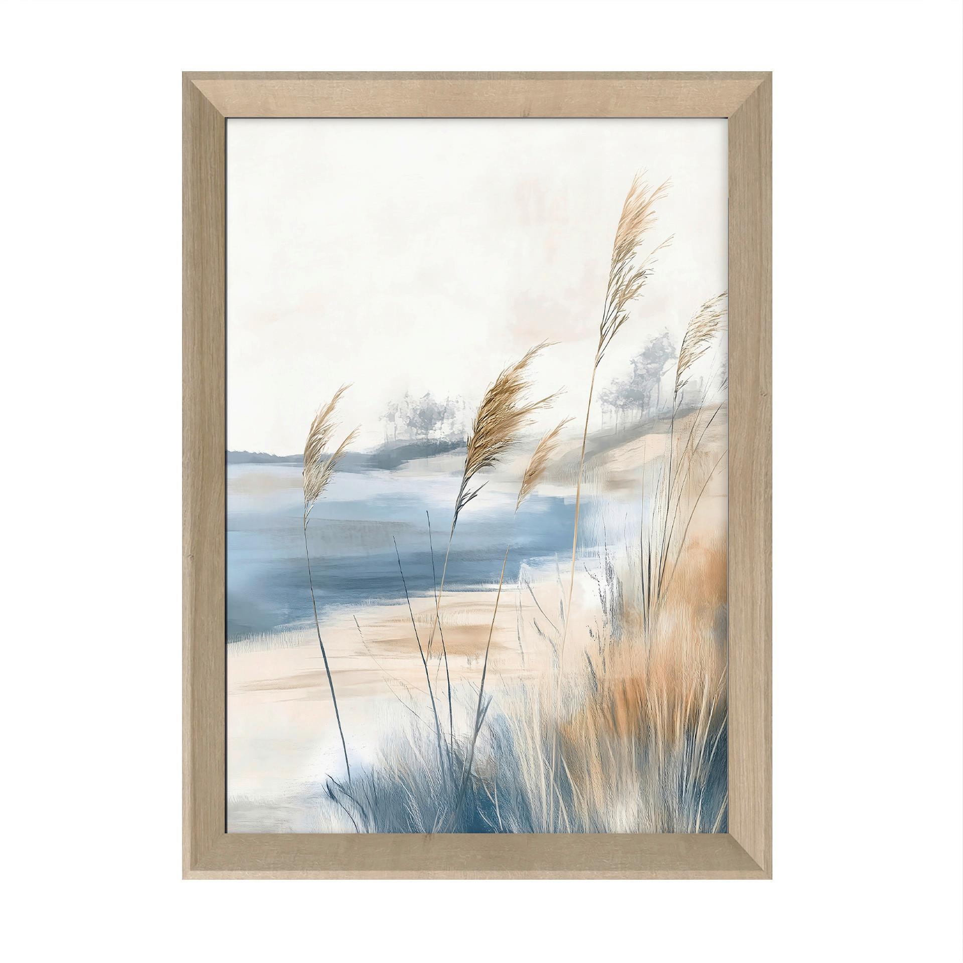 Druckgrafik Coastal Wind Multicolor/Eiche ca. 75x56cm - Eichefarben/Multicolor, Basics, Holz/Papier (75/56/3cm)