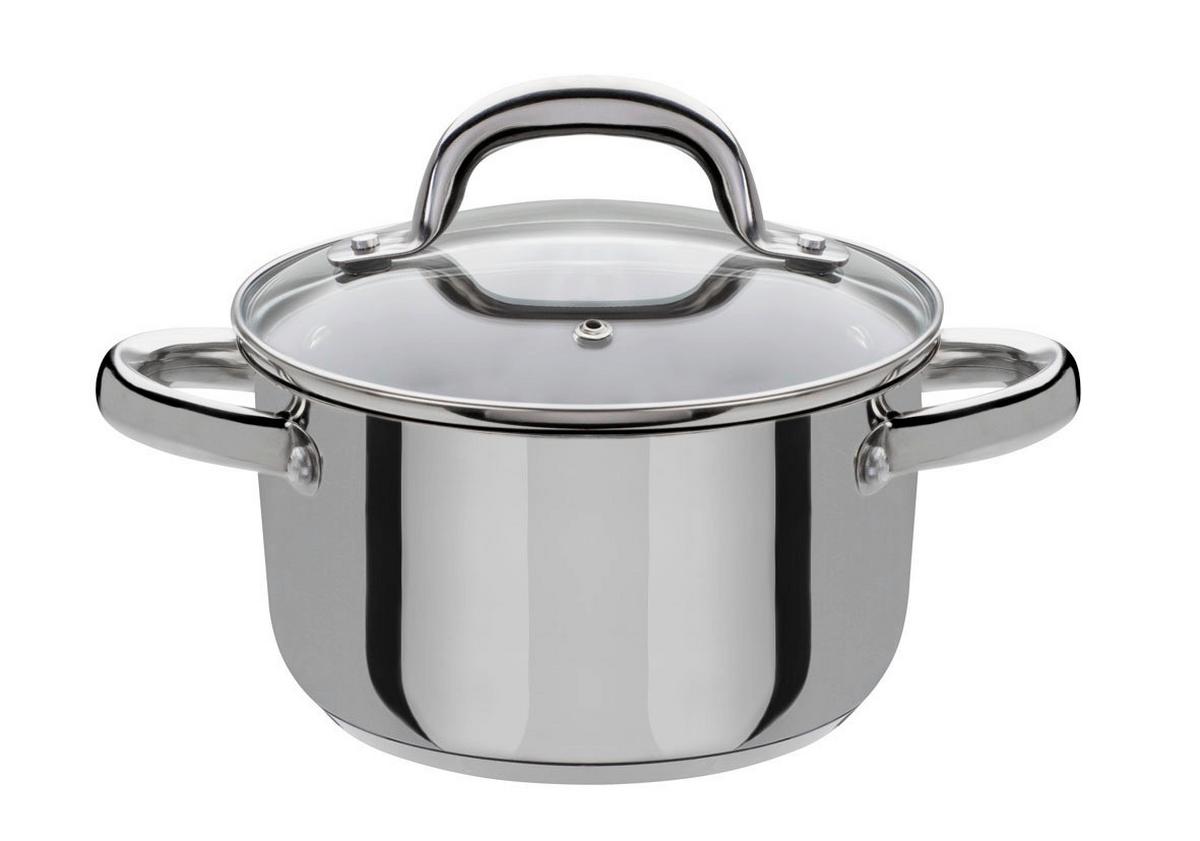 Set Posod Montreal, 6-Delni - barve nerjavečega jekla/prozorno, Basics, kovina/steklo - GSW