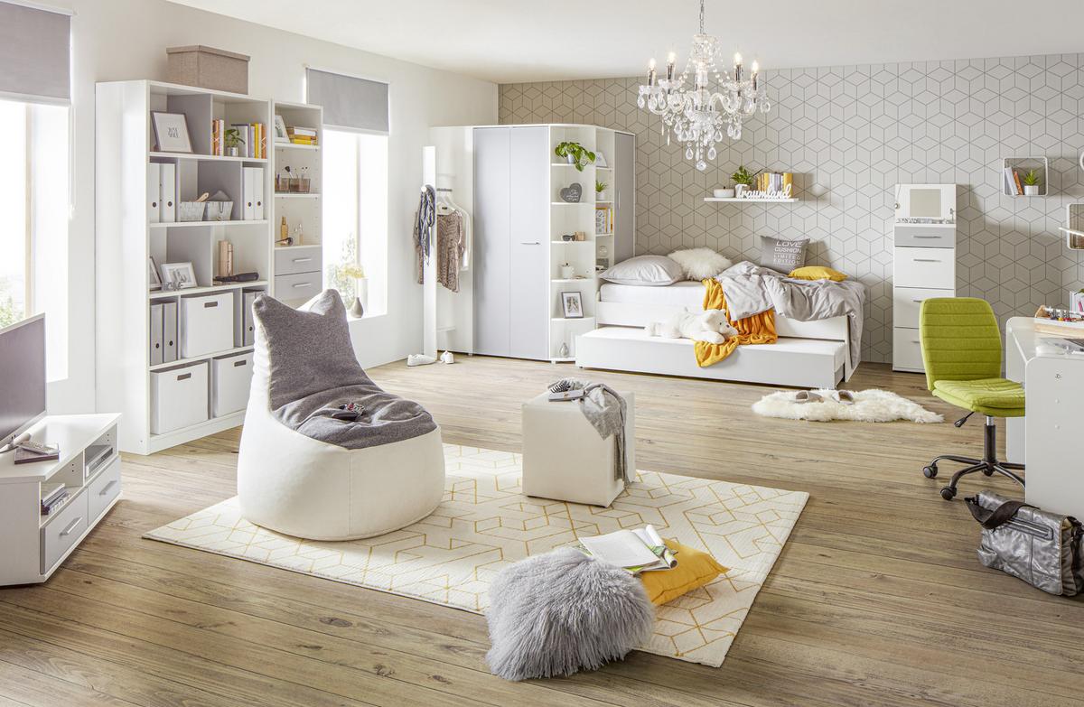 Kommode in Weiss - Weiss/Hellgrau, Holzwerkstoff/Kunststoff (46/121/40cm) - Mömax