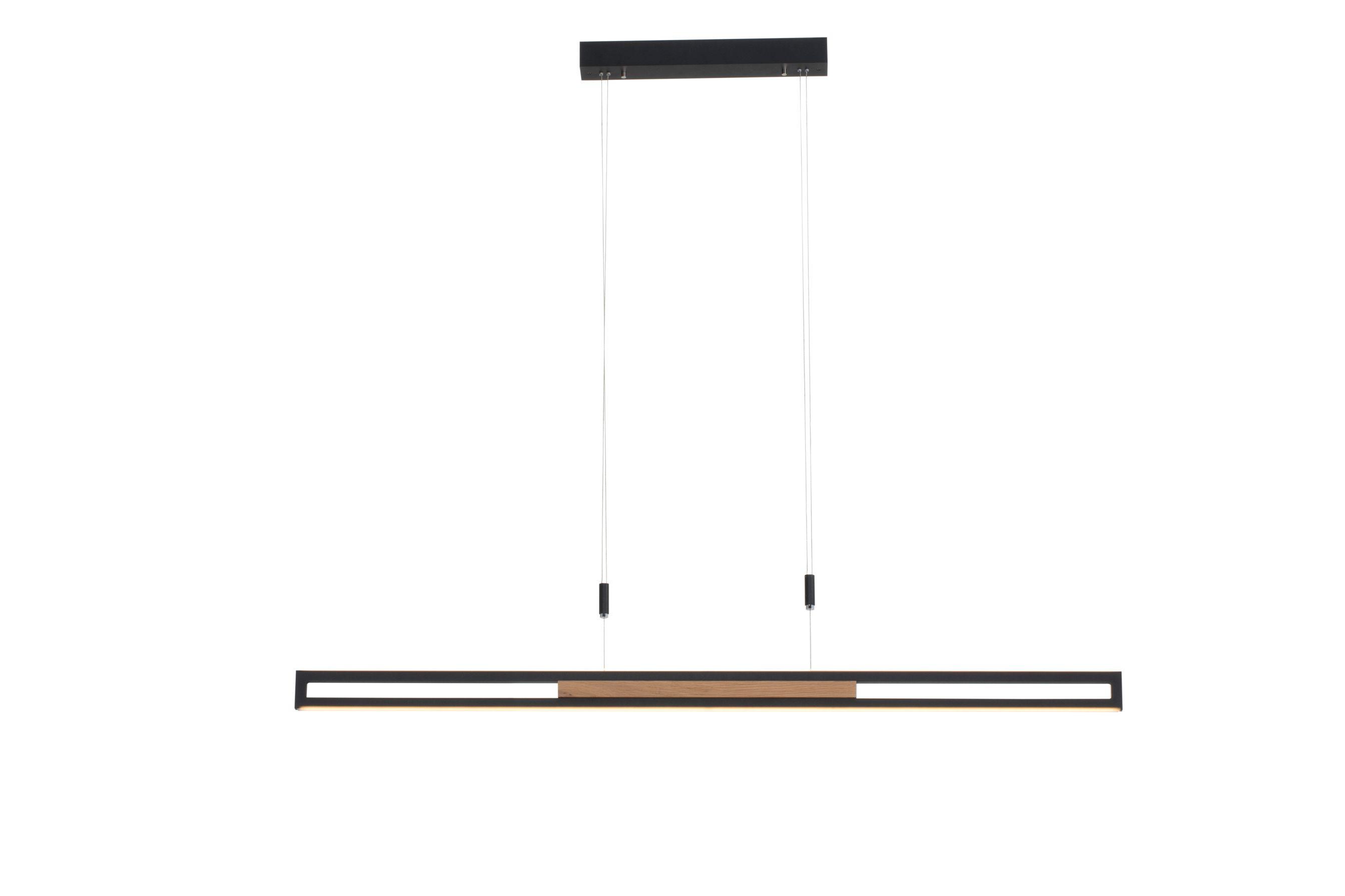 LAMPA WISZĄCA LED RAPHAELO - czarny, Basics, metal/drewno (127,8cm) - Dieter Knoll