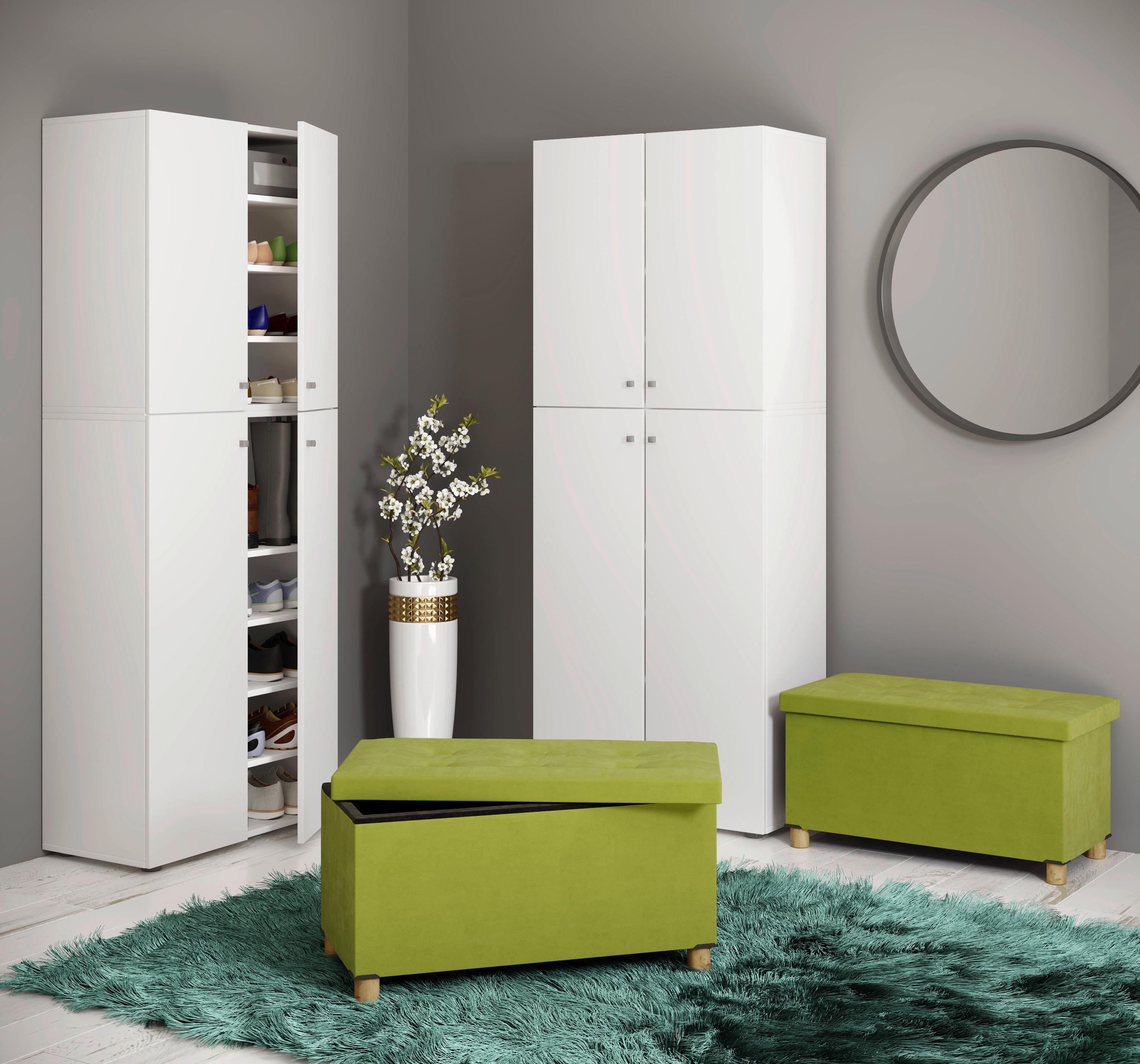 Klop S Skrinjo Sizos L, Zelena - zelena/rjava, Moderno, tekstil/leseni material (76/40/38cm) - MID.YOU