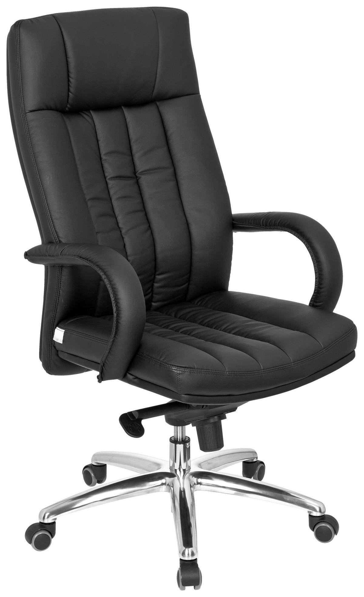 Pisarniški Stol Xxl G 300, Črna - srebrne barve/črna, Basics, kovina/umetna masa (62/129/50cm) - MID.YOU