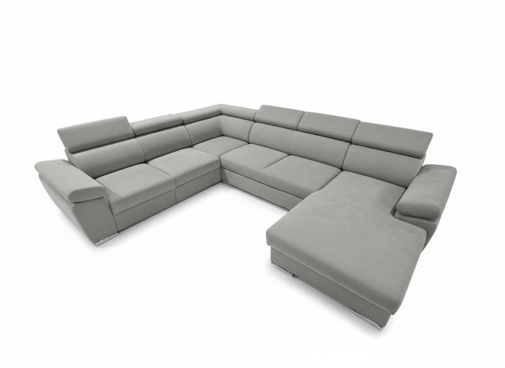 Ülőgarnitúra Palermo - szürke, Modern, textil/fa (338/271/170cm)