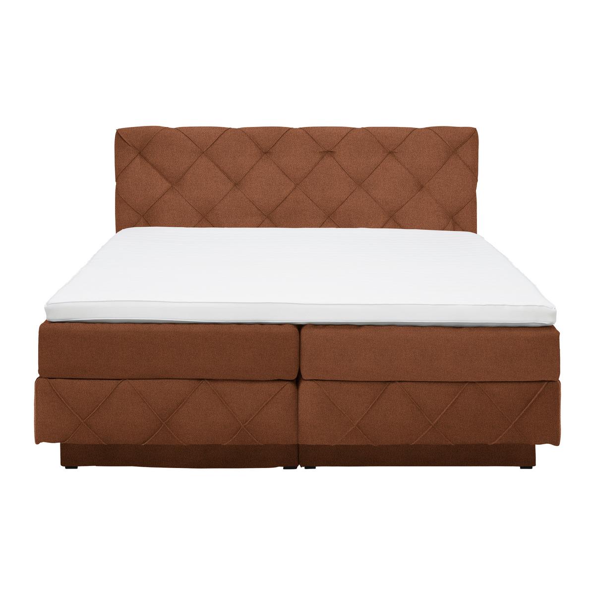Boxspringbett Cordoba Rostfarben ca. 160x200cm - Rostfarben/Schwarz, KONVENTIONELL, Holz/Holzwerkstoff (160/200cm) - Premium Living