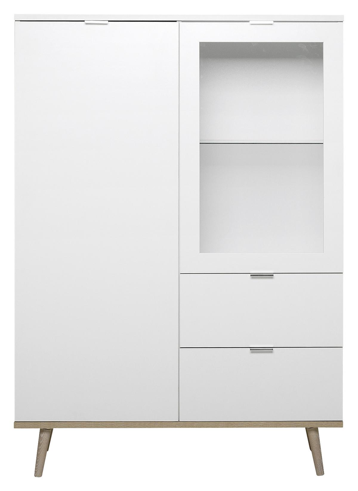 KOMODA WYSOKA GÖTEBORG 53 - kolor dębowy/biały, Konventionell, materiał drewnopochodny/metal (100/140/40cm) - MID.YOU
