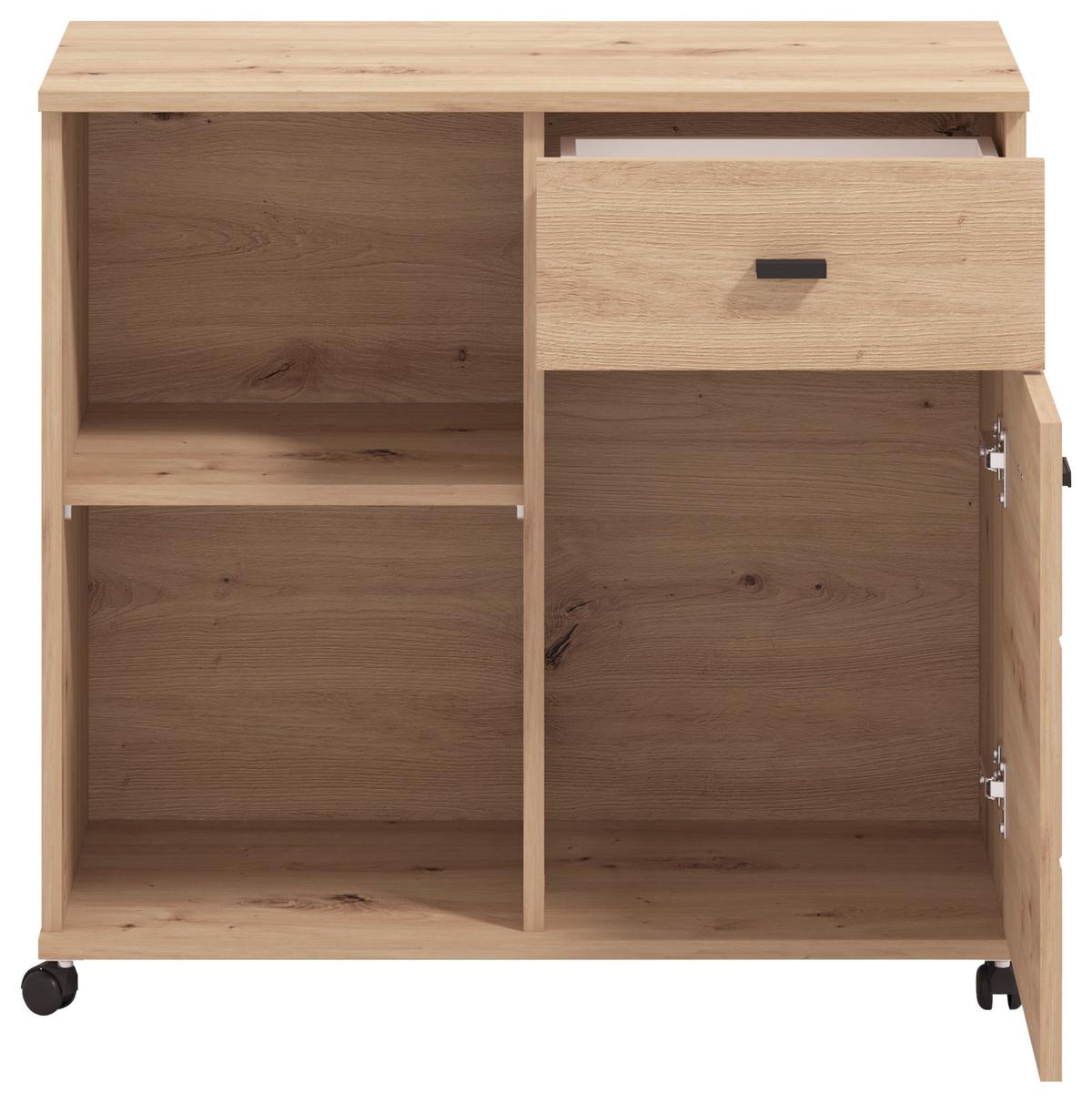 Schranksystem Corby Eiche Artisan - Eiche Artisan/Grau, MODERN, Holzwerkstoff/Kunststoff (77/72,5/35cm) - Mömax
