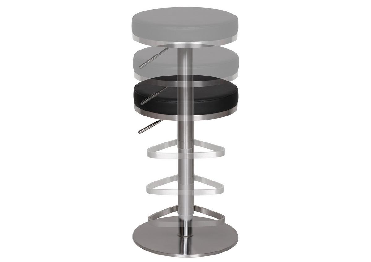 Barski Stol Wl1.293 - srebrne barve/črna, Moderno, kovina/tekstil (38/57/38cm) - MID.YOU