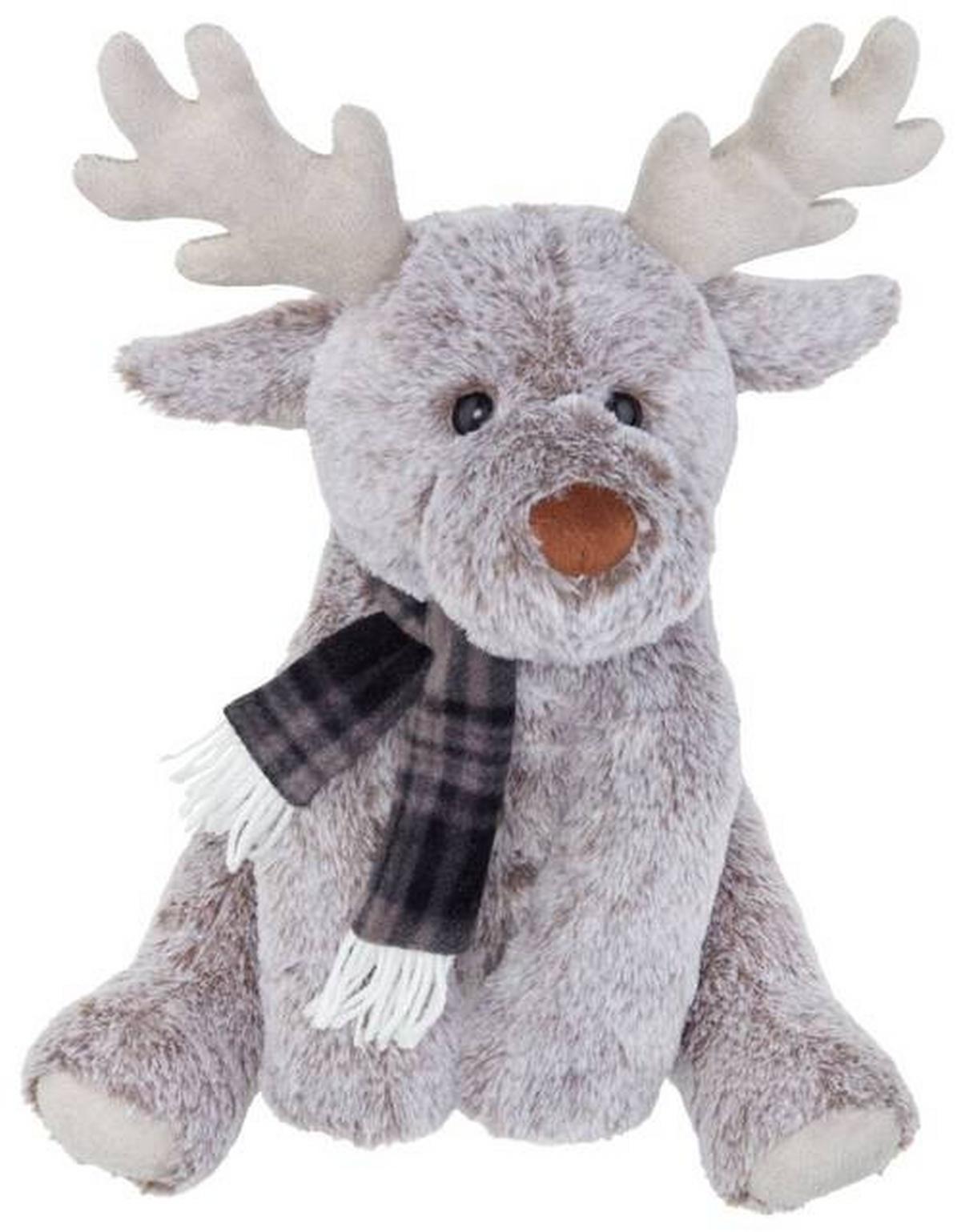 Kuscheltier Rentier Ludvig in Braun und Grau - Braun/Grau, Textil (28/26/37cm) - Modern Living