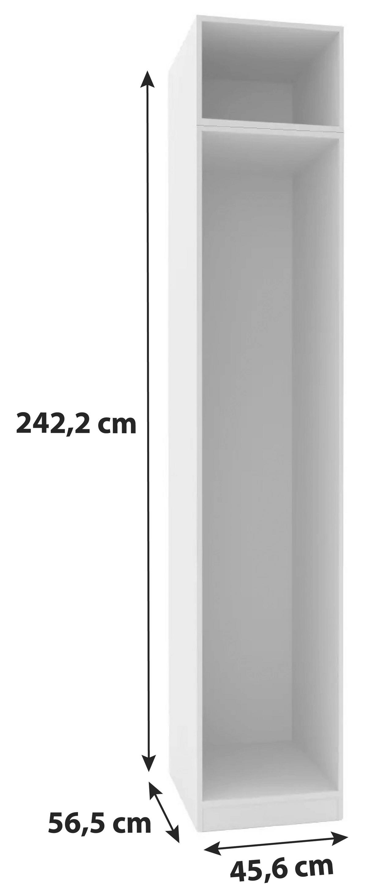 Corp dulap de haine Unit - alb, Modern, material pe bază de lemn (45,6/242,2/56,5cm) - Ondega
