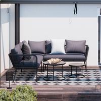 Loungegarnitur Cemi Anthrazit, 4-teilig - anthracite, Modern, métal/matière synthétique (210/72/210cm) - Mömax