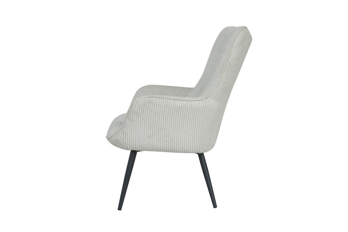 Sessel Uta Elfenbein Cord - Elfenbein/Schwarz, Basics, Textil/Metall (72/97/80cm) - MID.YOU