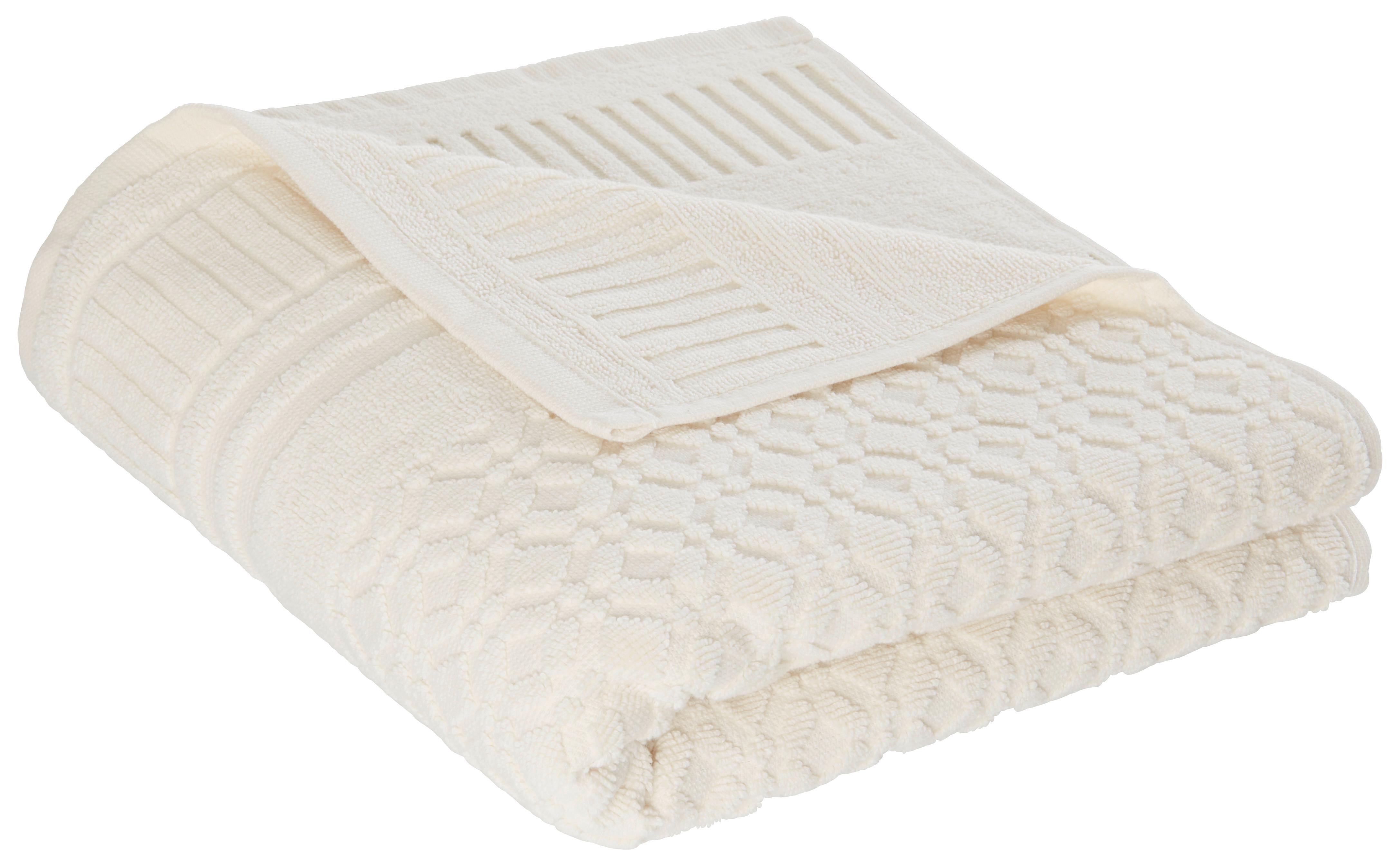 Handtuch Carina Weiss - weiss, Romantik / Landhaus, Textil (50/100cm) - Modern Living