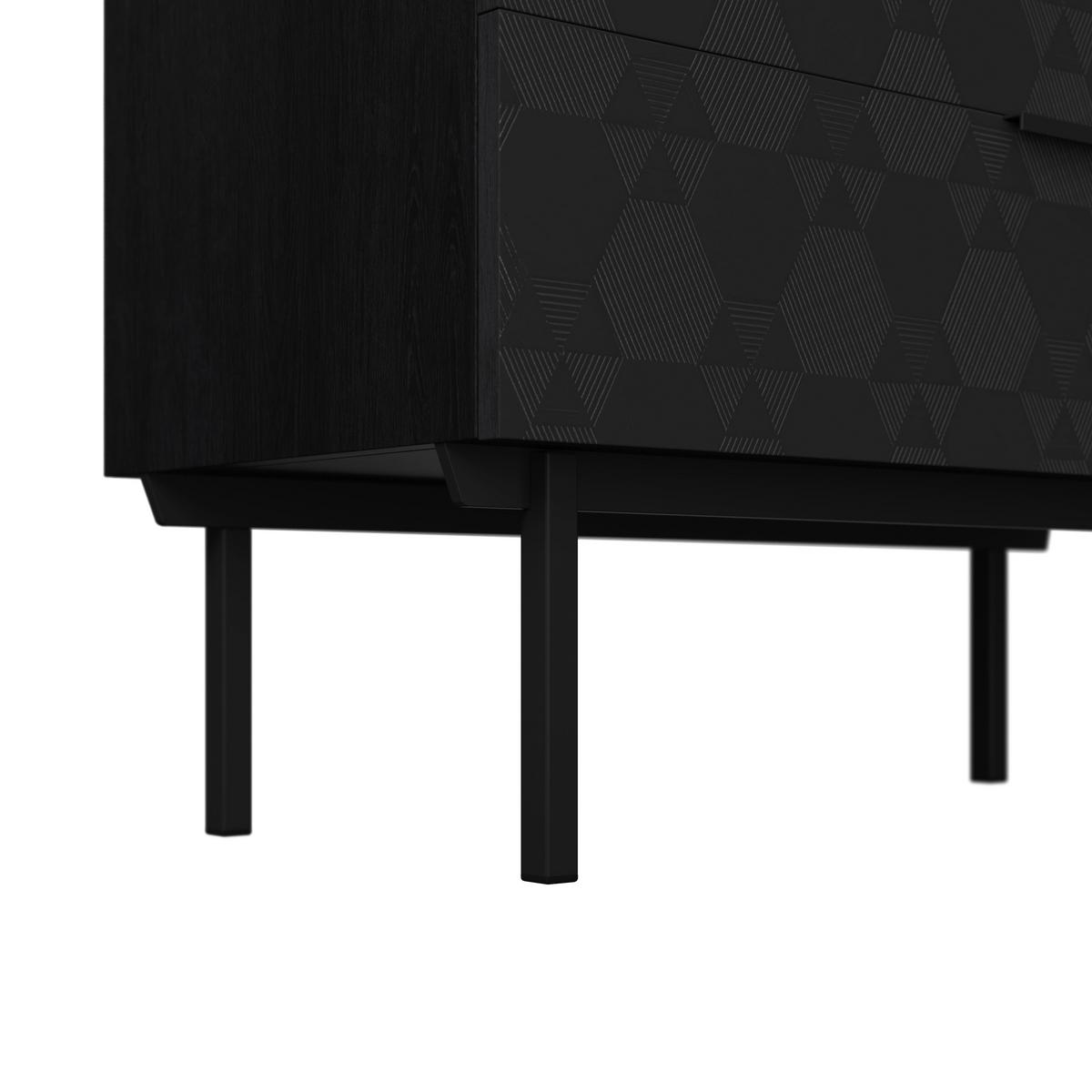 Kommode Roma ca. 85x80 cm MDF Schwarz - Schwarz, MODERN, Holz/Metall (85/80/40cm) - Bessagi Home