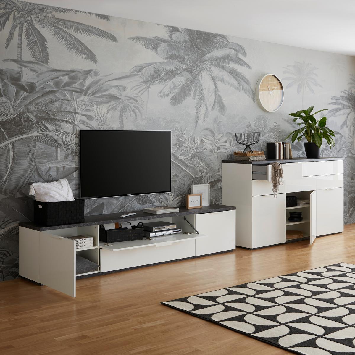 Sideboard Mundi in Anthrazit/Weiß - Anthrazit/Weiß, MODERN, Holzwerkstoff (180/102/50cm) - Premium Living