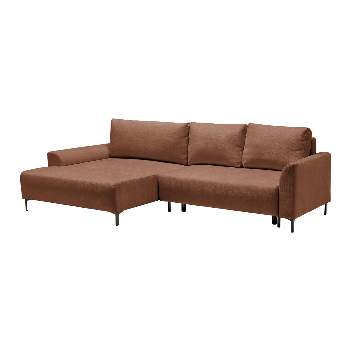 Ecksofa Integra Beige - Terracotta/Schwarz, Textil/Metall (170/81-93/294cm) - Mömax