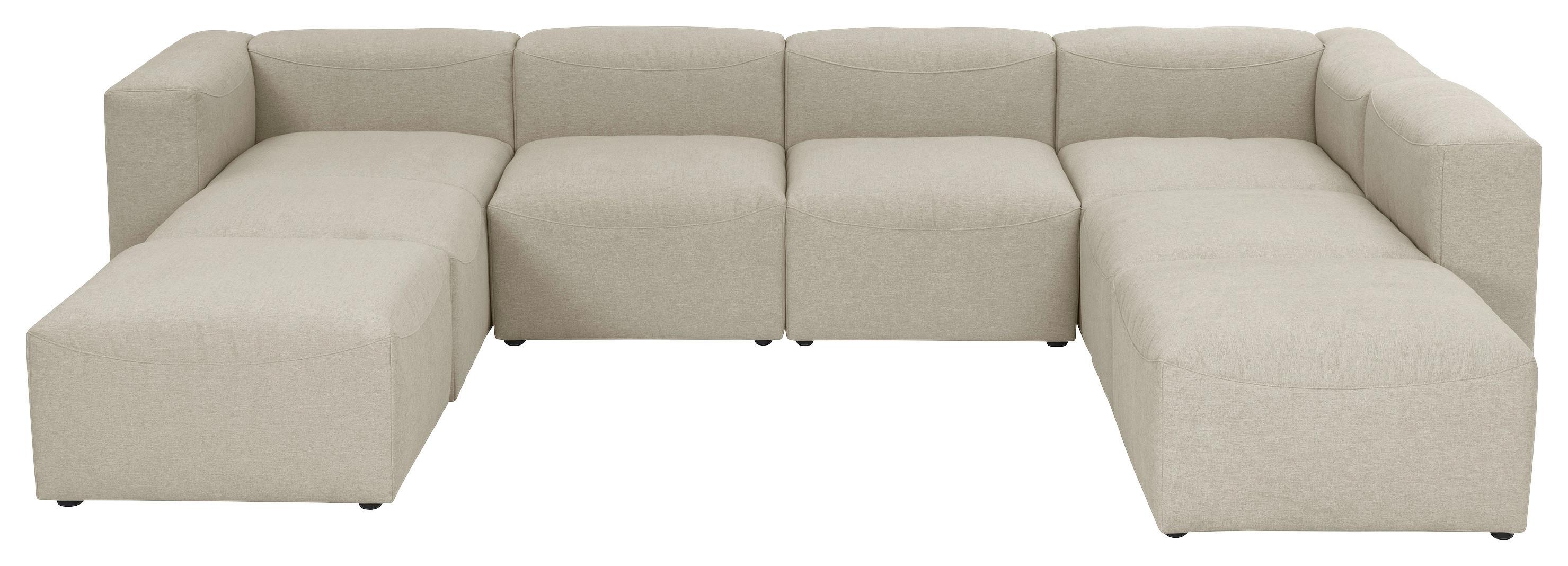 WOHNLANDSCHAFT LENA - Creme, Design, Kunststoff/Textil (235/350/250cm) - Max Winzer