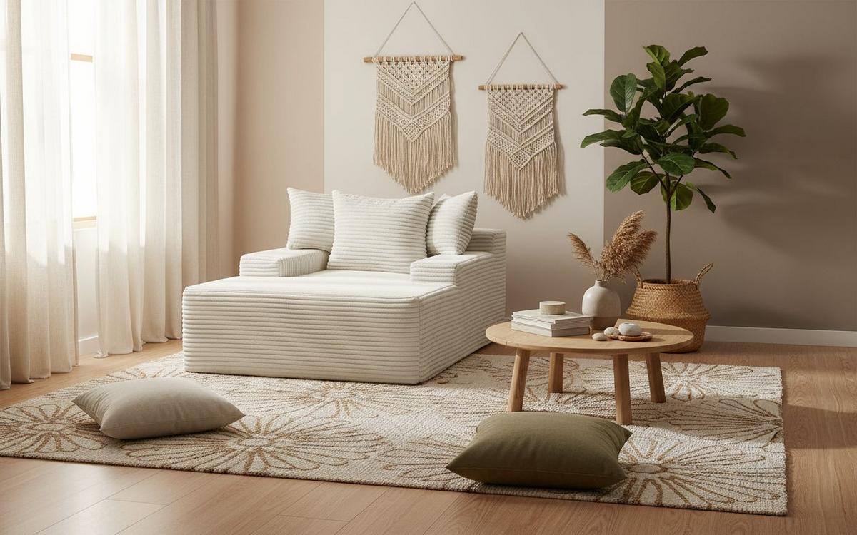 Fotelj Lunaris, Bež - bež, Design, tekstil (125/63/170cm) - P & B