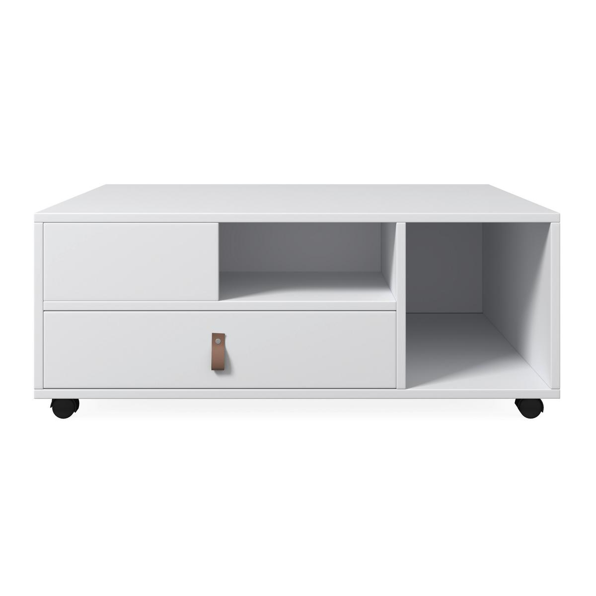 Couchtisch Mick Weiß MDF - Braun/Weiß, MODERN, Holzwerkstoff/Kunststoff (74/88/35cm) - Bessagi Home
