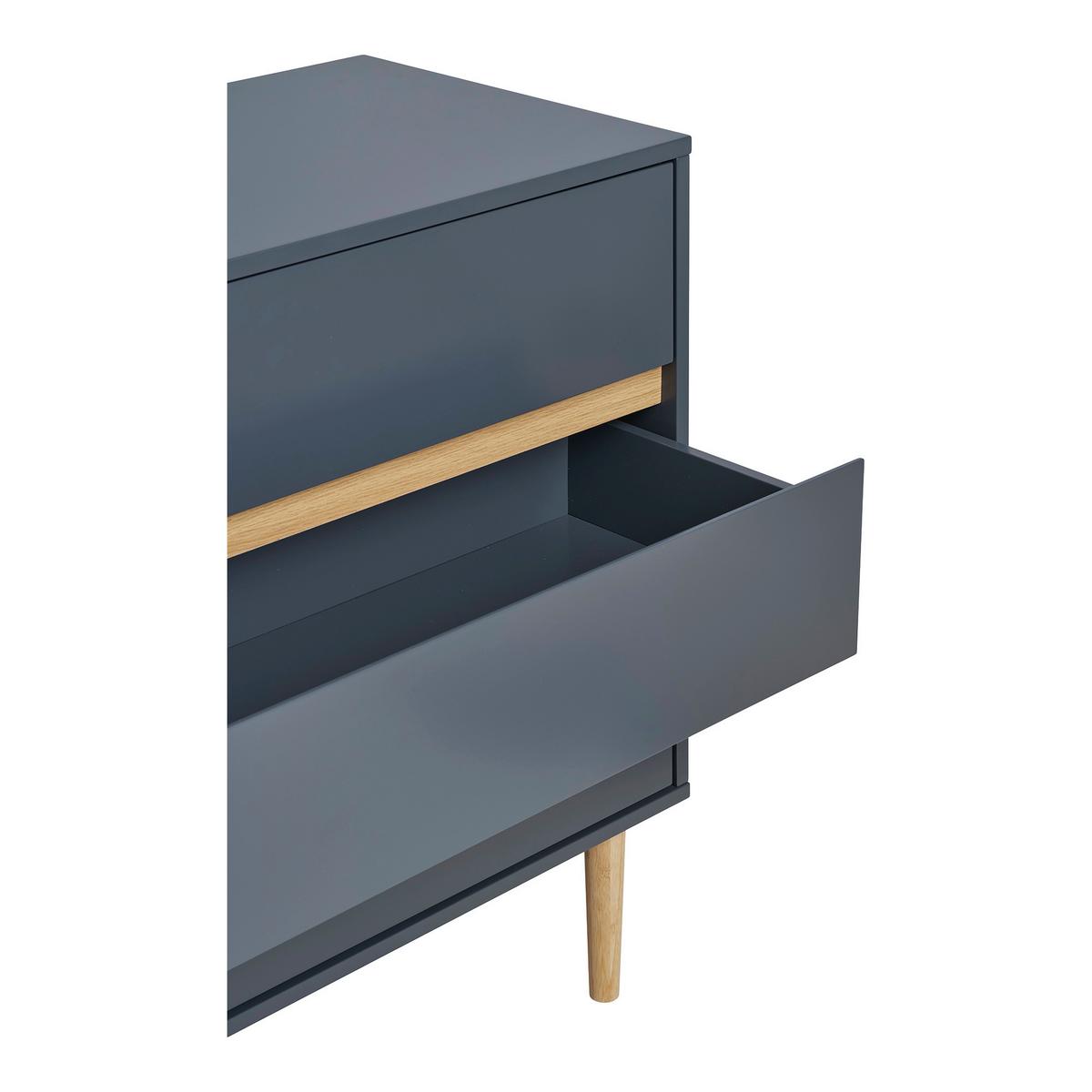 Kommode Bisley Dunkelgrau - Dunkelgrau/Kieferfarben, Design, Holz/Holzwerkstoff (80/80/40cm) - MID.YOU