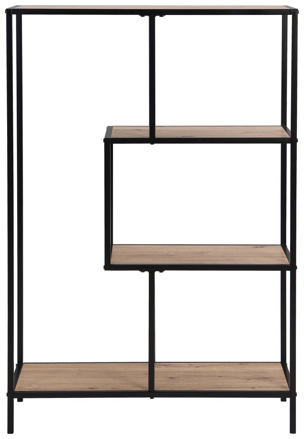 Separator de cameră LILLI - culoare lemn stejar/negru, Modern, metal/material pe bază de lemn (77/115/33cm) - Modern Living