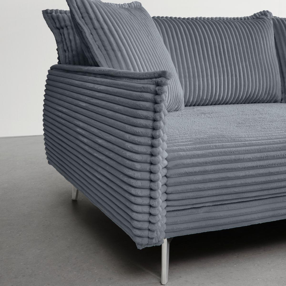 Bigsofa Kiss Dunkelgrau - Chromfarben/Dunkelgrau, MODERN, Holz/Metall (241/90/117cm) - Based