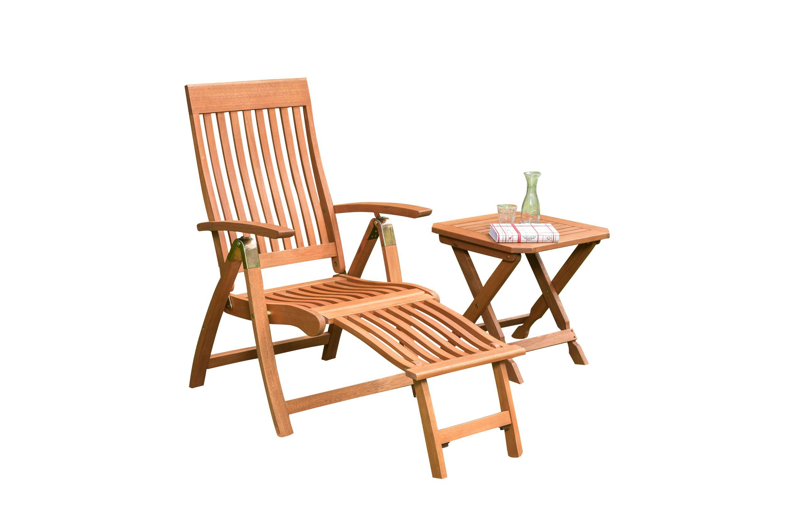 Gartensessel-Set Comodoro Naturfarben klappbar - Naturfarben, ROMANTIK / LANDHAUS, Holz (49,5/43/48,5cm) - Gardenson