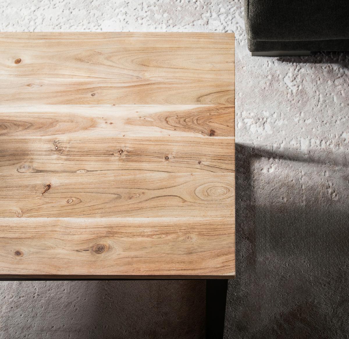COUCHTISCH WL7.063 - Schwarz/Akaziefarben, Design, Holz/Metall (110/60/40cm) - MID.YOU