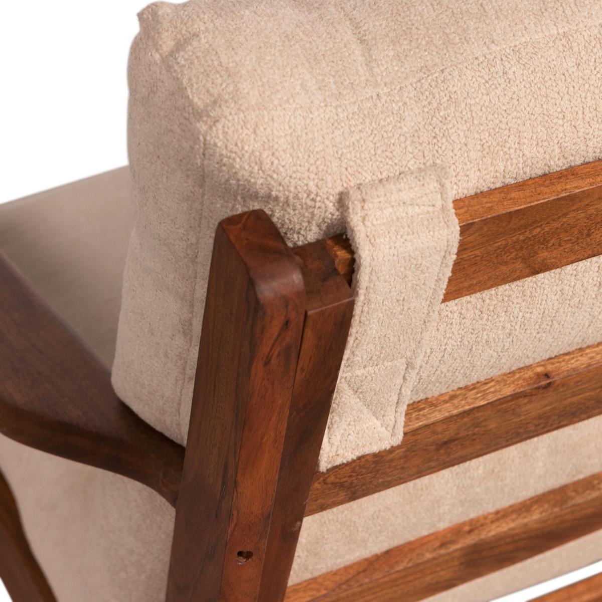 Sessel Houston Akazie/Natur - Naturfarben/Akaziefarben, Design, Holz/Textil (71/86/71cm) - Livetastic