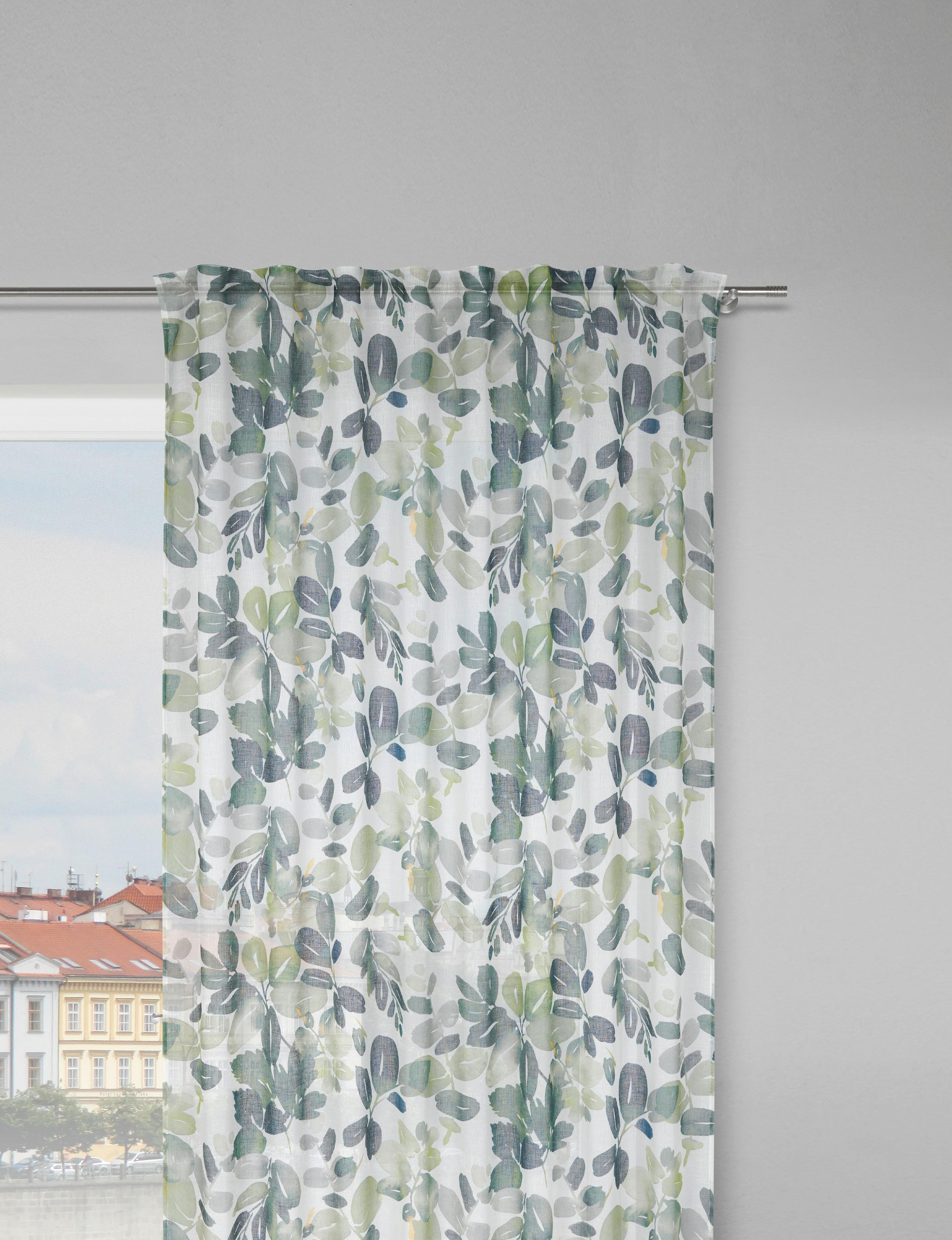 GARDINLÄNGD STEFFI - grön, Romantik / Lanthus, textil (135/255cm) - Mömax