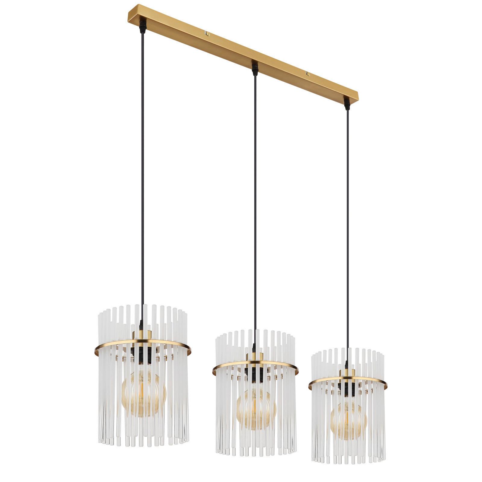 HÄNGELEUCHTE 15698-3HM - Goldfarben, Design, Glas/Metall (80/20/140cm) - Globo