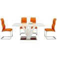 Stuhl in Orange/chromfarben - Chromfarben/Orange, MODERN, Kunststoff/Textil (44/102/62cm) - MÖMAX modern living