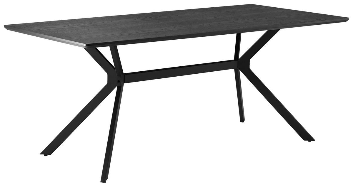 Esstisch Aragon Schwarz ca. 180x90x75cm - Schwarz, MODERN, Holzwerkstoff/Kunststoff (180/75/90cm) - Mömax