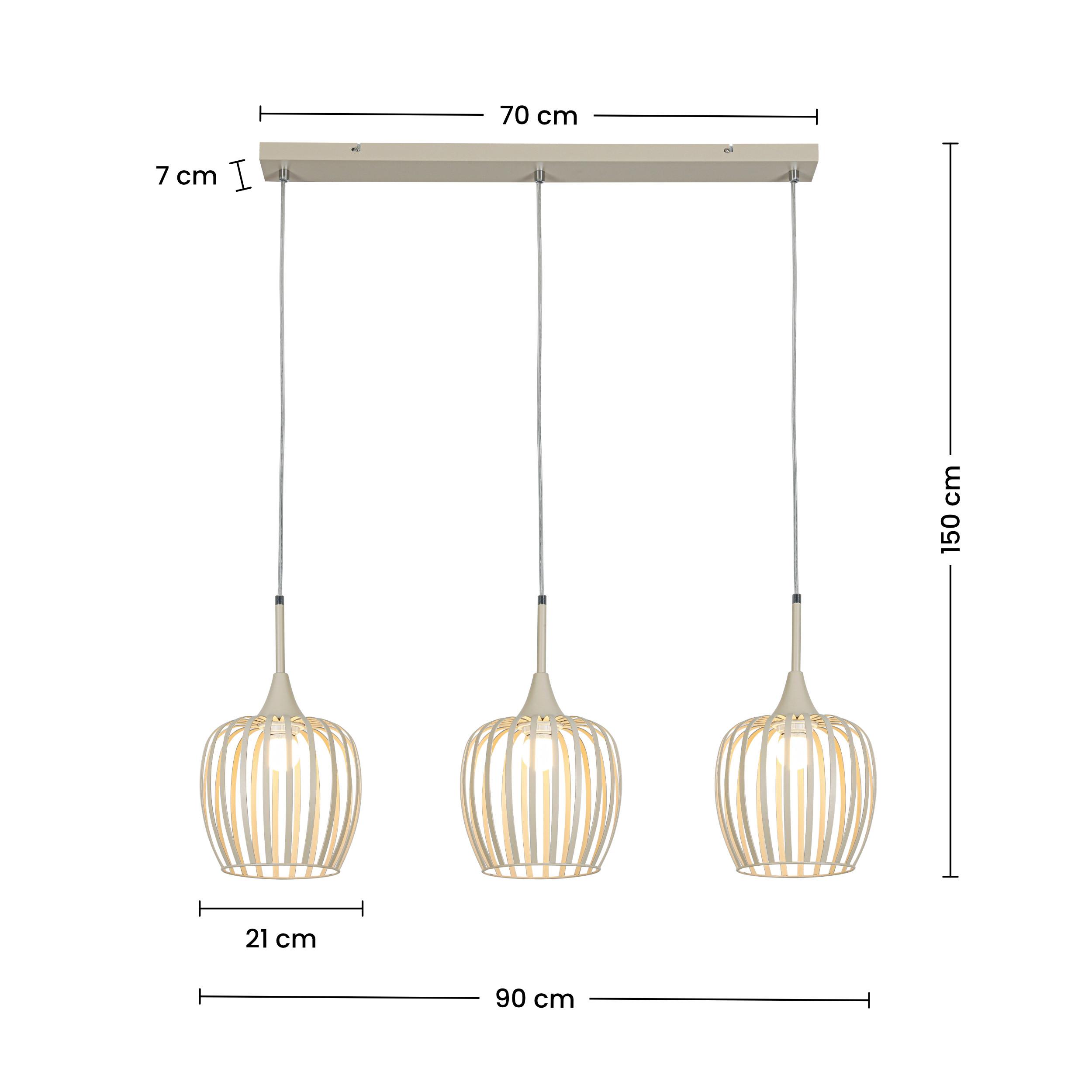HÄNGLAMPA MARTIN - sandfärgad, Modern, metall/plast (90/21/150cm) - Mömax