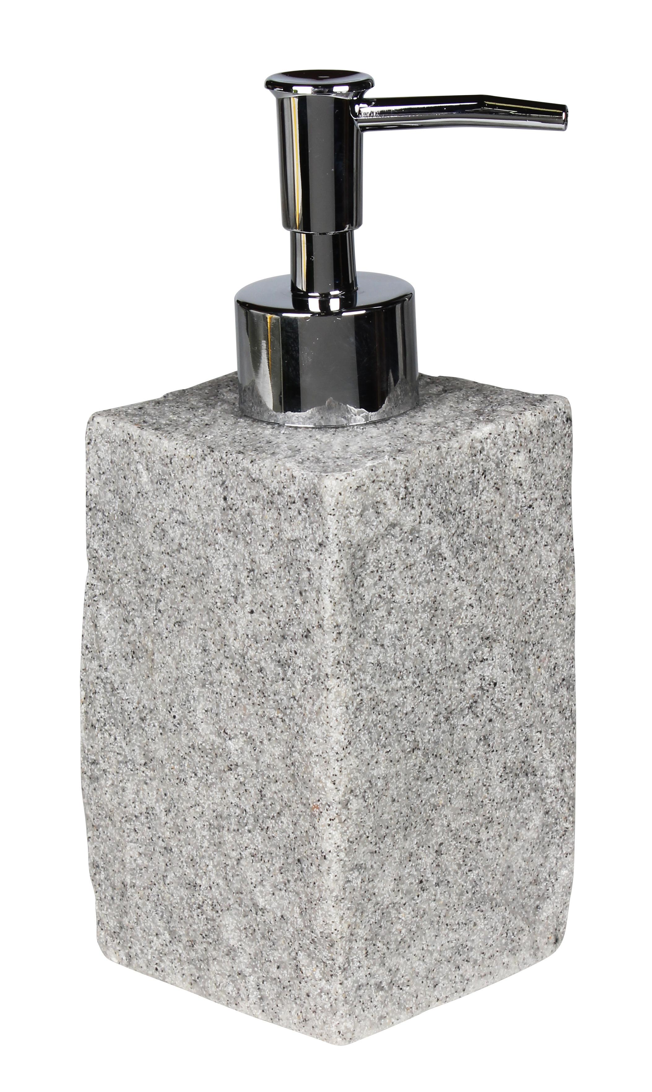 Seifenspender Urbano in Grau/Hellgrau - Hellgrau/Grau, MODERN, Kunststoff/Metall (6,5/17cm) - Bessagi Home