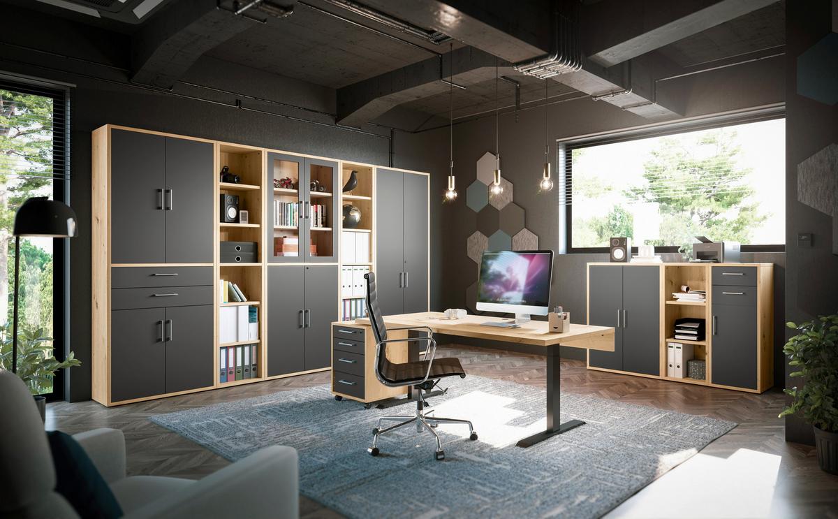 Regal Big Profi Office - Eiche Artisan, Modern, Holzwerkstoff (82/111/40cm) - Mömax