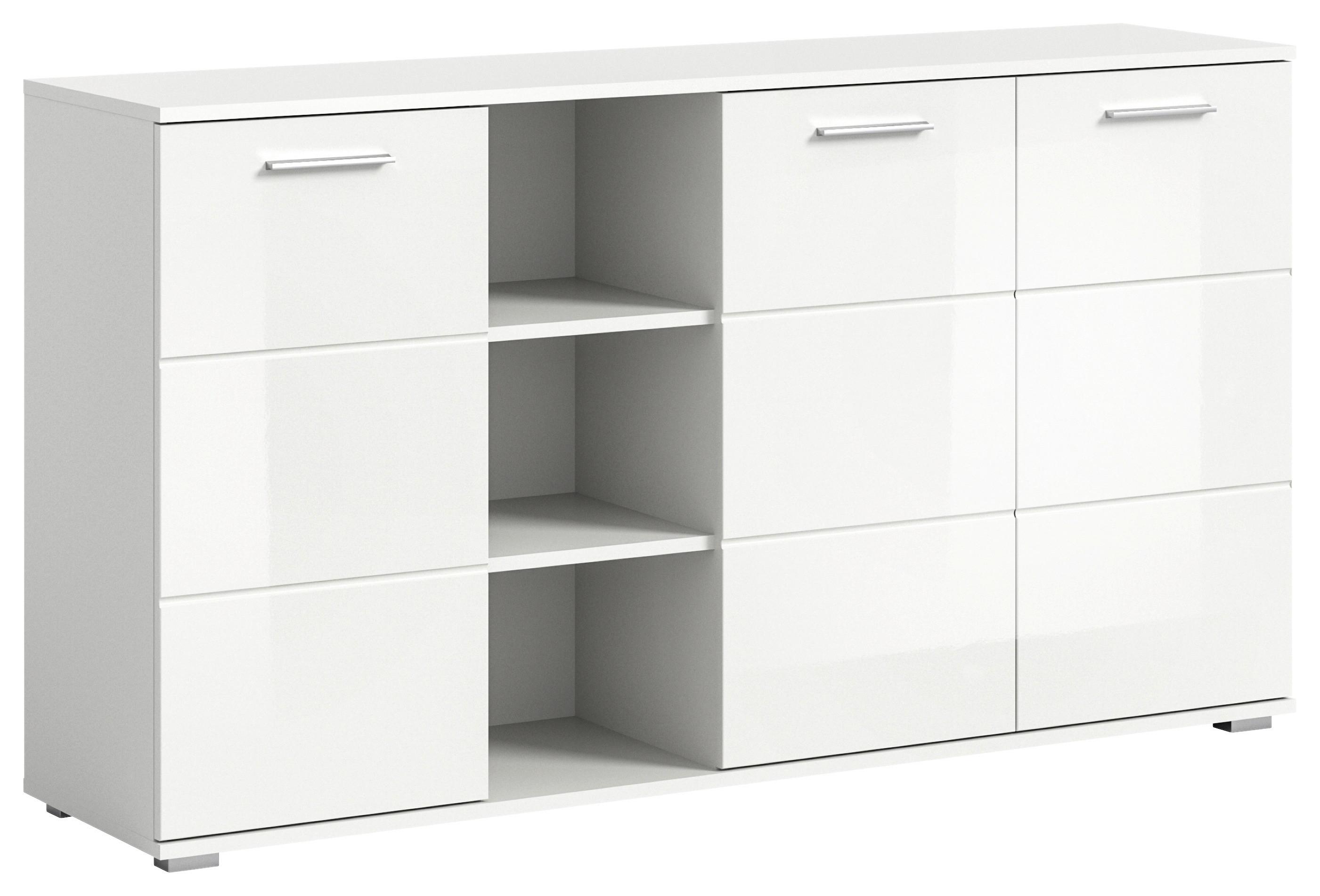 Kommode Prego ca. 150x83 cm Weiß - Weiß Hochglanz, Design, Holzwerkstoff/Kunststoff (150/83/37cm) - Xora