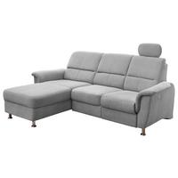 Ecksofa mit Relaxfunktion + USB Anschluss Parole, Mikrof. - Chromfarben/Silberfarben, MODERN, Textil/Metall (165/231cm) - Livetastic
