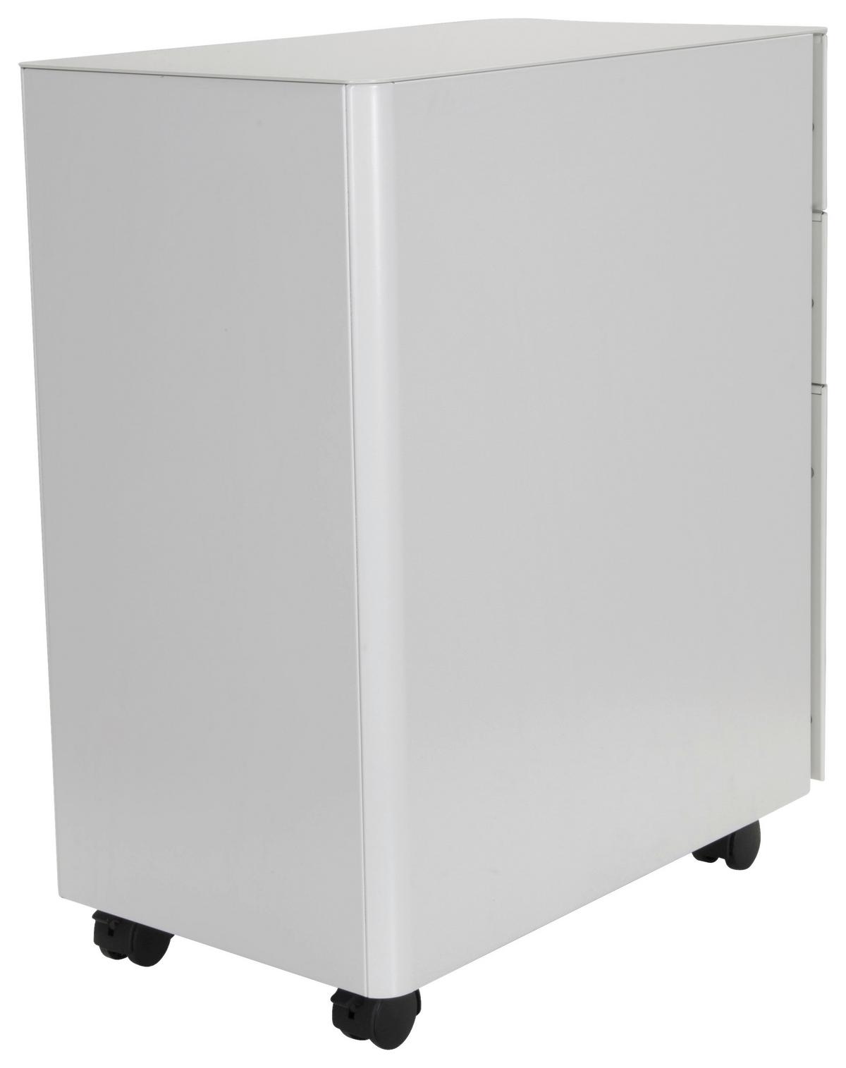 Predalnik Na Kolescih Color I, Bela - bela, Moderno, kovina/umetna masa (30/59/50cm) - MID.YOU