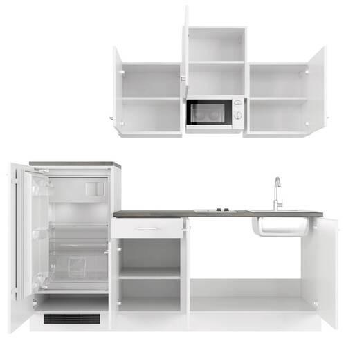 Kuhinjski Blok Lucca, Bela - bela/barve aluminija, Moderno, umetna masa/leseni material (210cm) - FlexWell