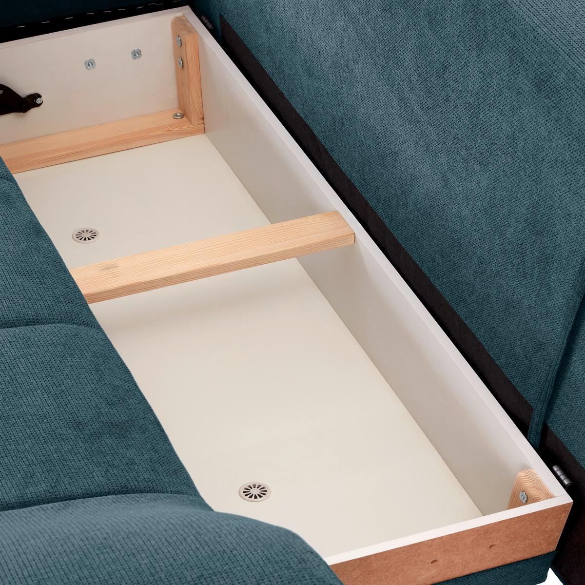 Kutna Garnitura Mendoza - boje petroleja/crna, Design, tekstil/drvo (197/309cm) - Modern Living