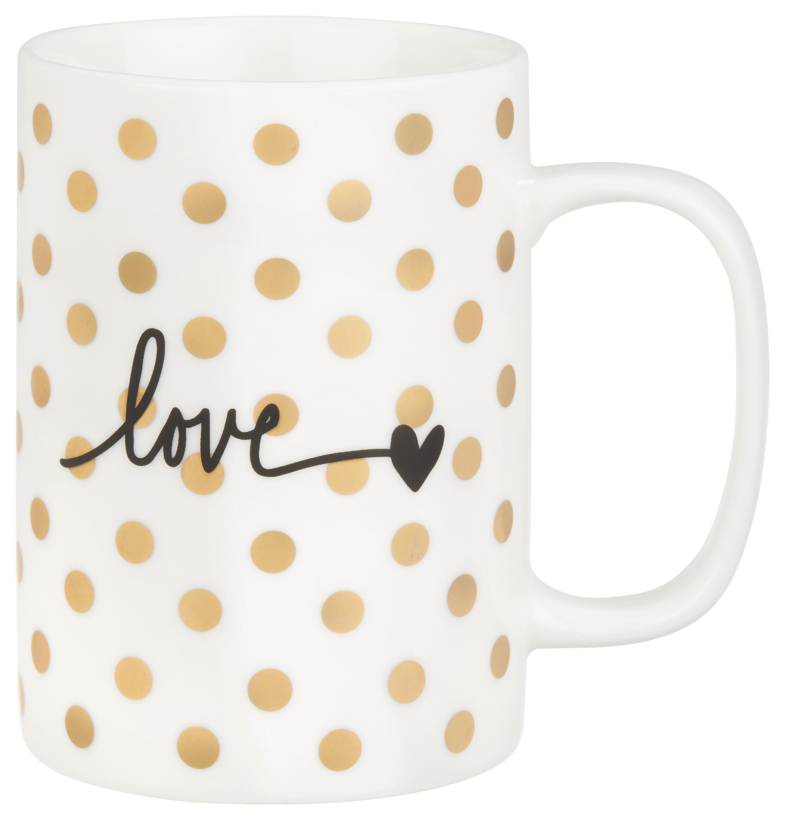 Kávésbögre Gloria - fekete/arany, Modern, kerámia (7,9/10,8cm) - Modern Living