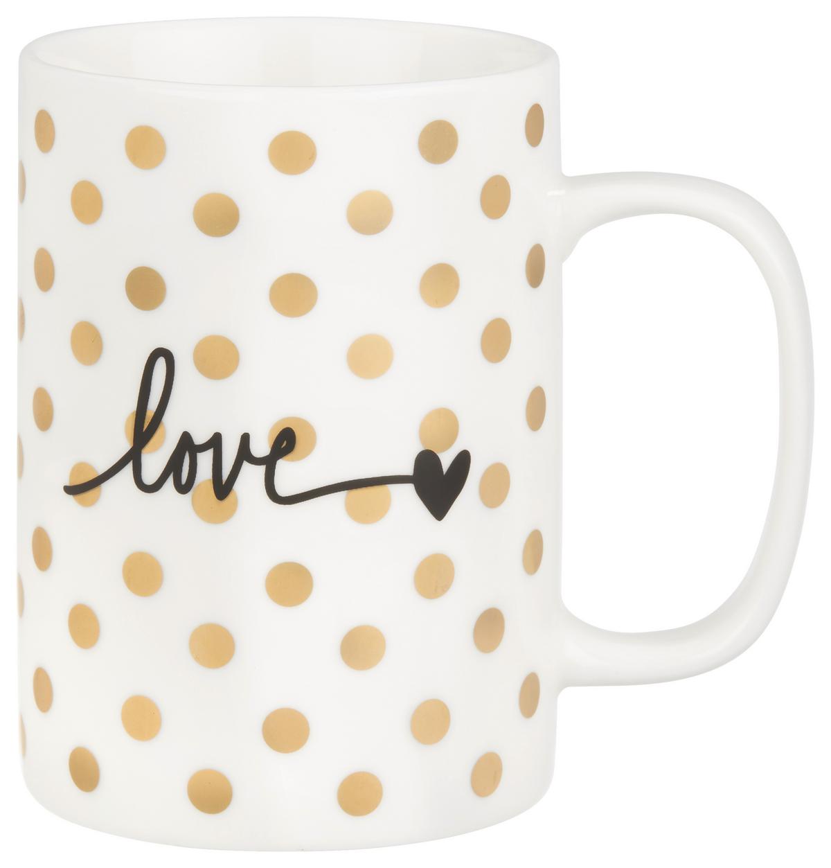 Kávésbögre Gloria - fekete/aranyszínű, Modern, kerámia (7,9/10,8cm) - Modern Living