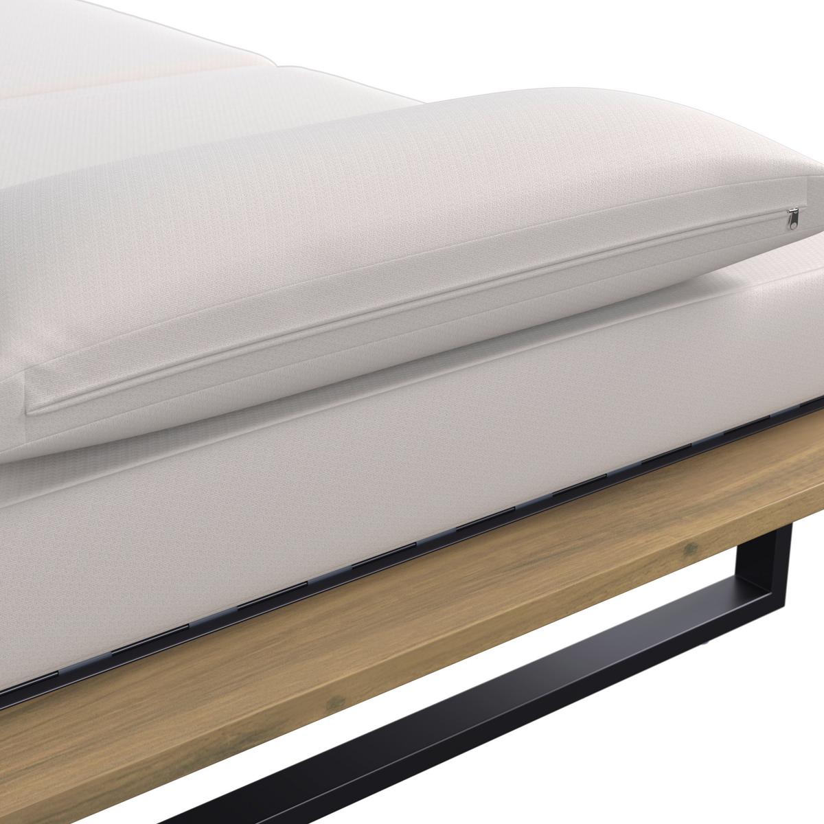 Șezlong Eva - crem/negru, Modern, lemn/metal (220/90/95cm) - Bessagi Garden