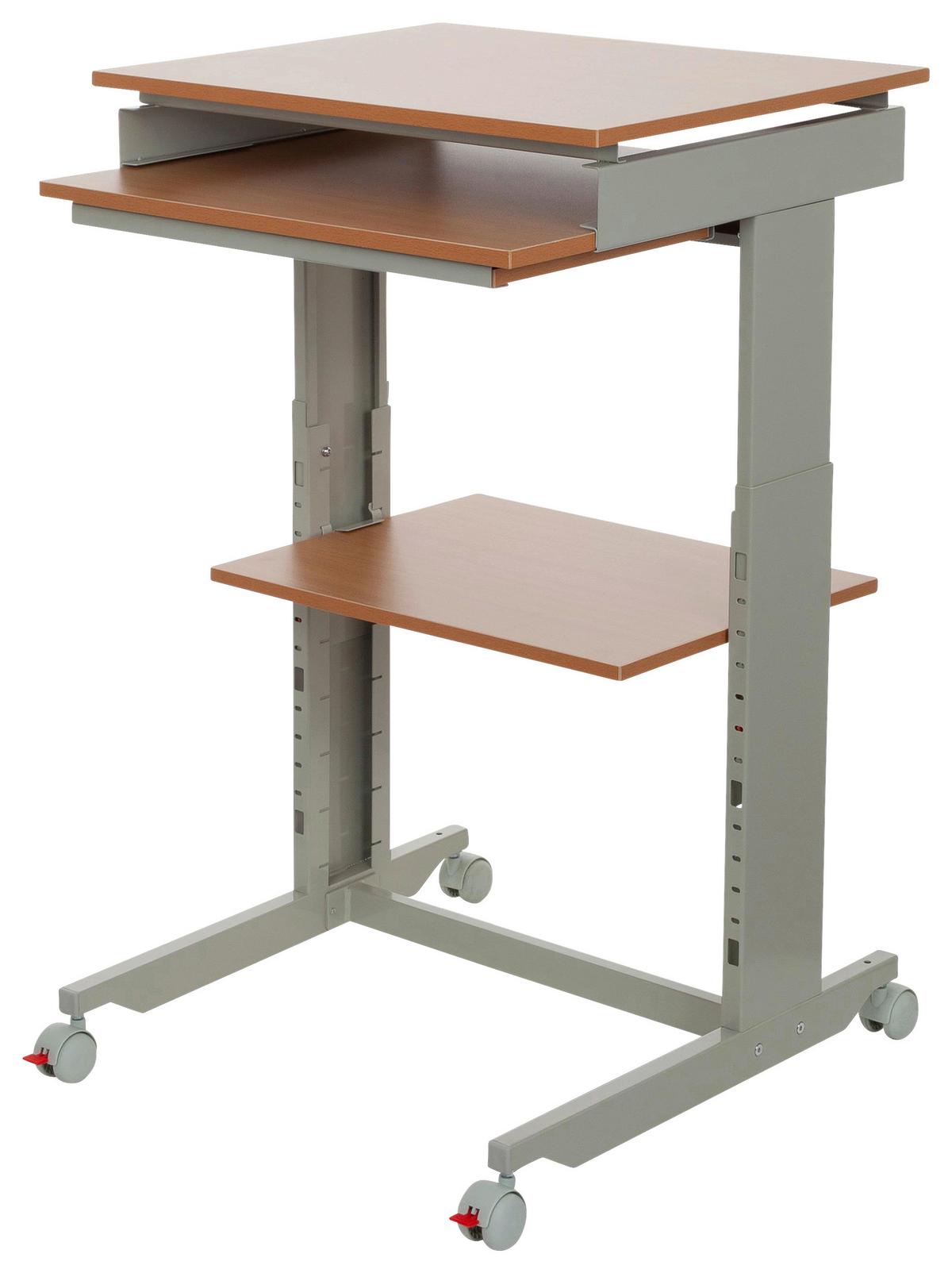 Pisalna Miza Workstation, Siva, Barva Bukve - siva/barve bukve, Basics, kovina/umetna masa (60/71,5-107,5/50cm) - MID.YOU