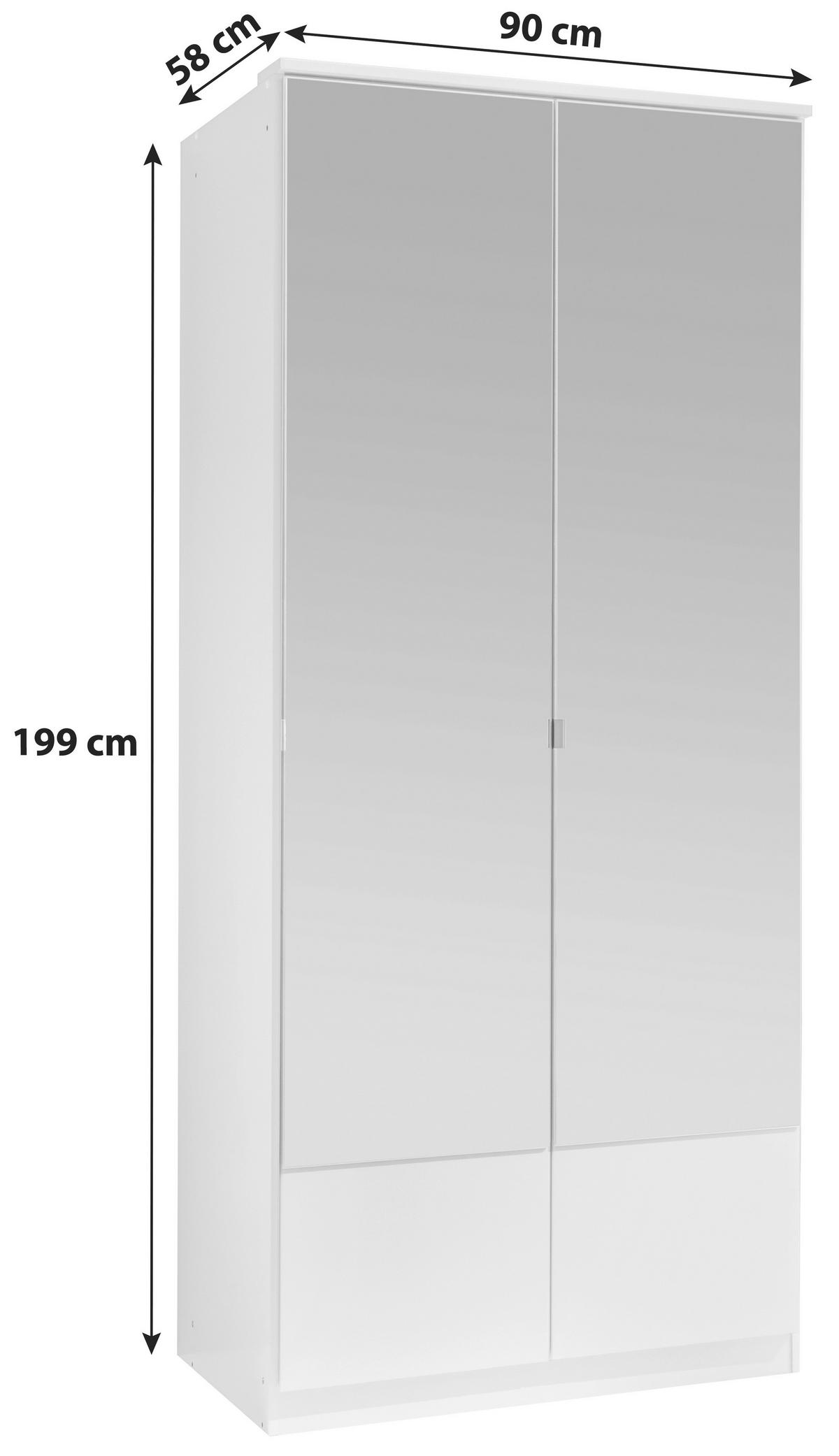 Ormar S Klasičnm Vratima Imago - boje hrasta/boje aluminija, Konvencionalno, staklo/drvni materijal (90/199/58cm) - Modern Living